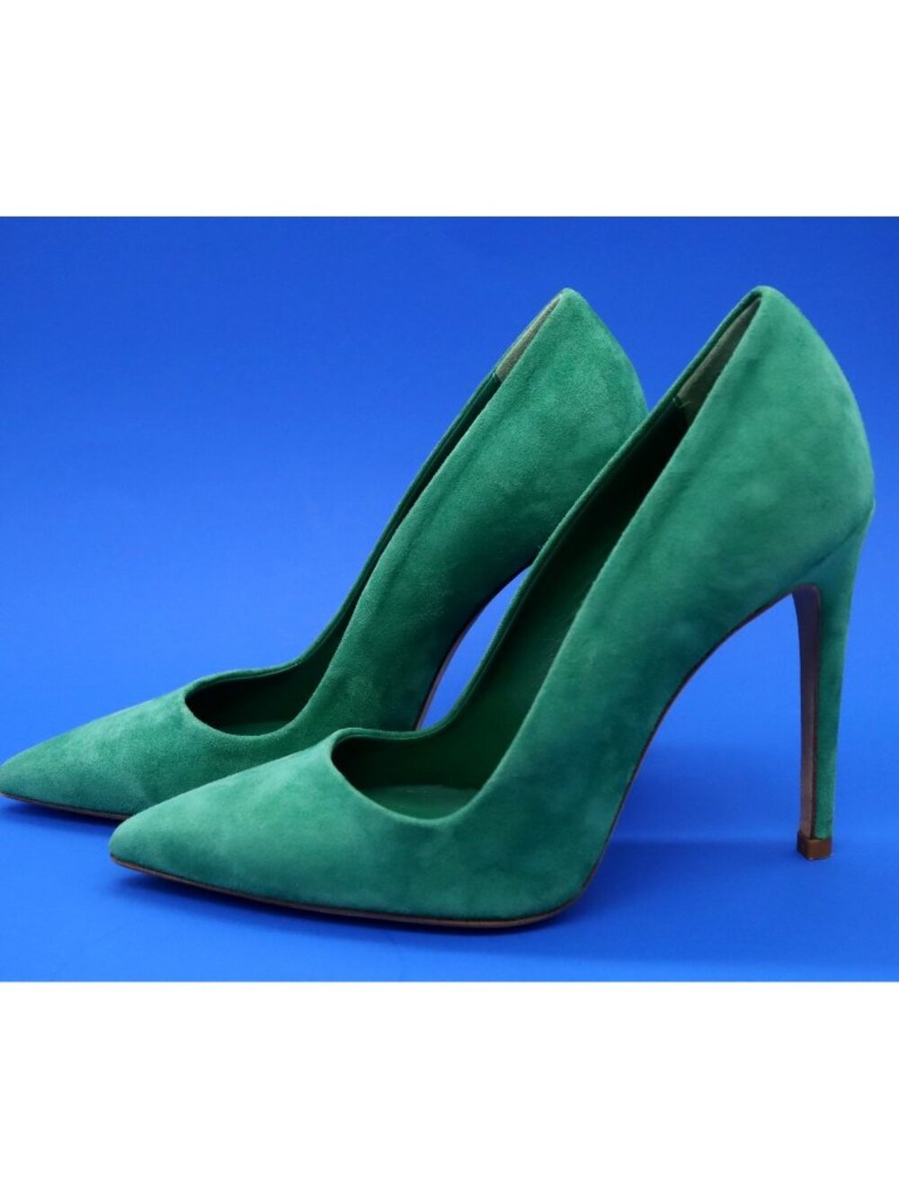 Dee Keller Emerald Green Suede Stiletto Pumps Euro 37 US 7 Classic Heels Italy